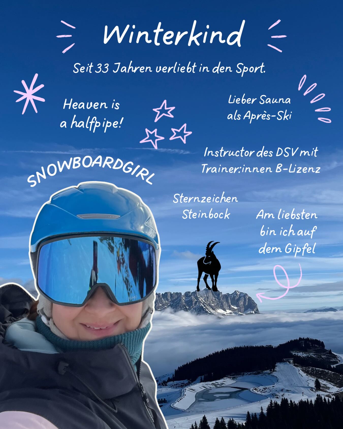 Winterkind durch und durch ❄️
✌🏻Seit 33 Jahren verliebt ins Snowboarden – und so soll es auch bleiben.
Mit 13 stand ich als erste Boarderin auf unserem Hausberg auf der Schwäbischen Alb. Damals noch mit meinem Nidecker Raceboard – schnell, ehrgeizig, voll im Rennmodus.
Heute fahre ich seit 28 Jahren mit Softboots und auf meinen heißgeliebten Salomon Boards, aber der Racestil steckt immer noch in jeder Kurve. Einmal Racerin, immer Racerin.🤭
🏔️Die Berge sind mein Zuhause. Am liebsten oben am Gipfel, mit Weitblick und kalter Luft im Gesicht.
Zum Aufwärmen gibt’s Suppe oder Kaffee – niemals Alkohol ☕🥣
Als DSV Instructor mit Trainer B-Lizenz durfte ich viele Kinder, Jugendliche und Sportlehrer unterrichten. Meine Lieblingsschüler bleiben aber ganz klar meine eigenen Kids 💙🩵🤍
Snowboard-BFF forever: Andrea @kia.ora.uhambo Früher wie heute – die schönsten Lines fährt man einfach zusammen. 🫶🏻
Halfpipe im Herzen, Schneeluft in der Lunge und ganz viel Bergliebe.
Ich bleib ein Winterkind. Für immer. 🏂✨
#Winterkind #Snowboardgirl #dasbinich #heylumico #draussenzuhause