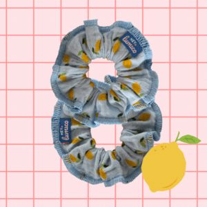 Happy Scrunchie Endless Summer Lemons von hey.lumico aus Bio-Musselin handgenäht
