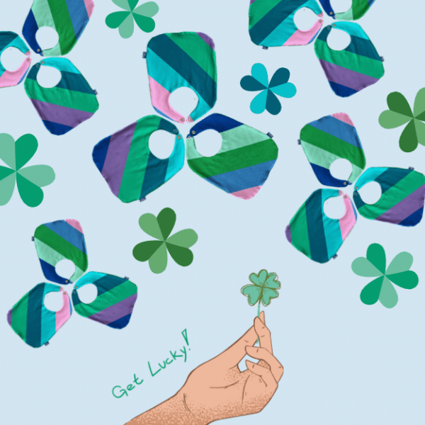 Illustration "Get Lucky" von hey.lumico mit Stoff-Lätzchen