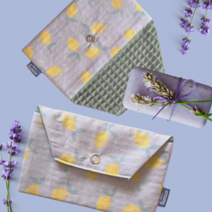 Seifentasche für Stückseife von hey.lumico mit Zitronen Design