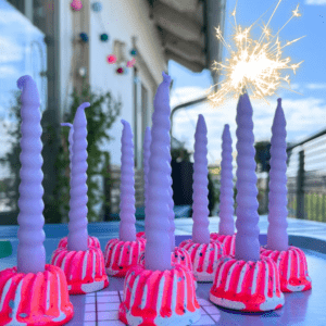 Gugelhupf Kerzenhalter heylumico Neonpink Lilay Pustekuchen mini