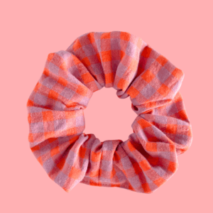 Haargummi Happy Scrunchie kariert Lilac Coral hey.lumico